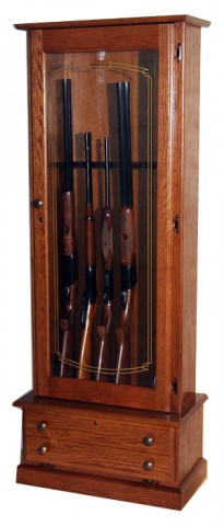 #406 Oak 6-Gun Cabinet 
